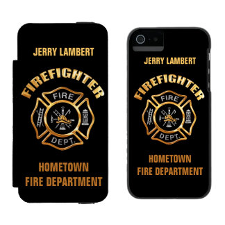 Firefighter Gold Name Template Wallet Case For iPhone SE/5/5s