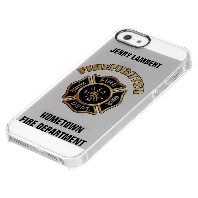 Firefighter Gold Name Template Uncommon iPhone Case (Bottom)