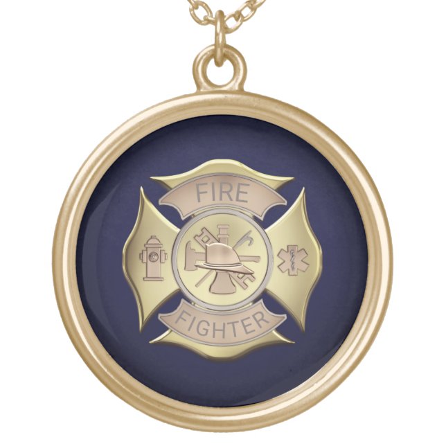 Firefighter Gold Plated Necklace (Front)