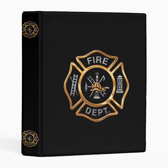 Firefighter Golden Badge Mini Binder (Front/Spine)
