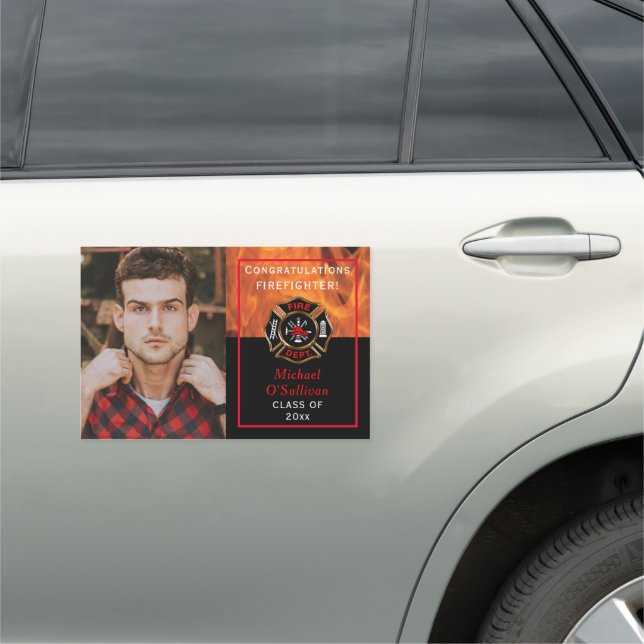 Firefighter Graduation Announcement Car Magnet (In Situ)