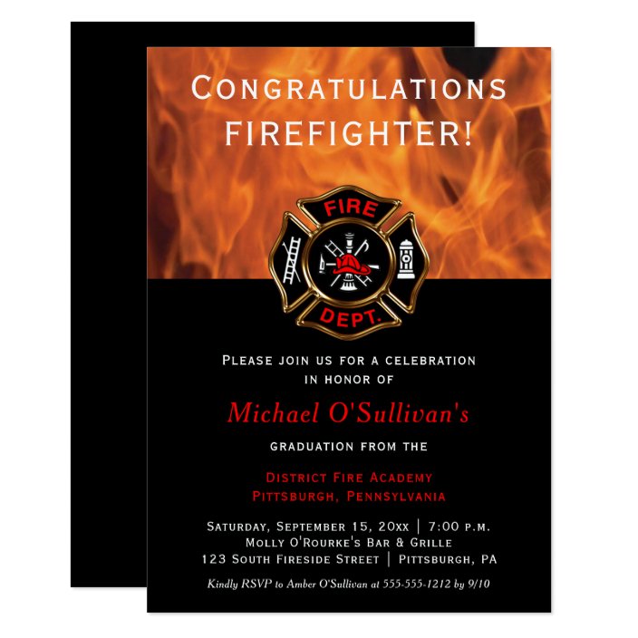 Firefighter Graduation Announcement | Party | Zazzle.com