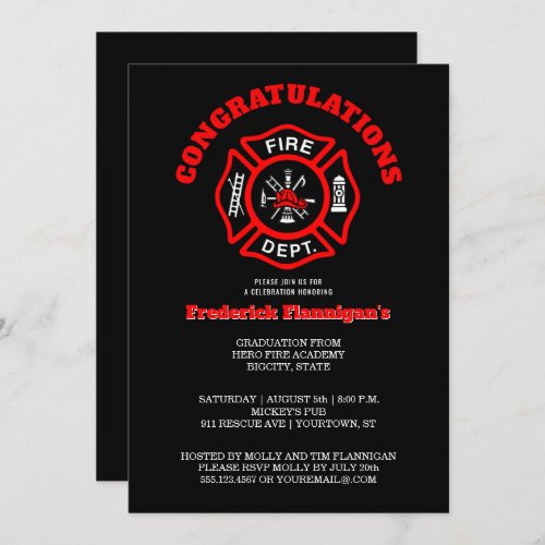 Firefighter Graduation Announcement Party