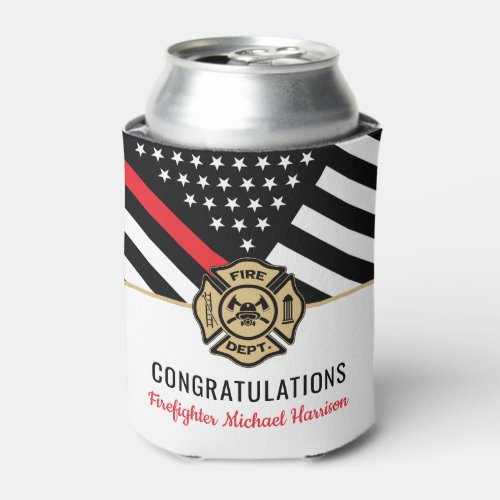 Firefighter Graduation Fire Academy Thin Red Line Can Cooler