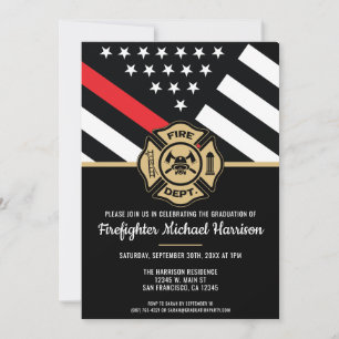 Firefighter Graduation Fire Department Fireman Invitation