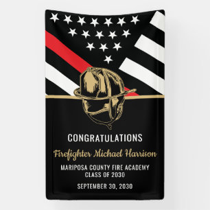 Firefighter Graduation Fireman Fire Department Banner