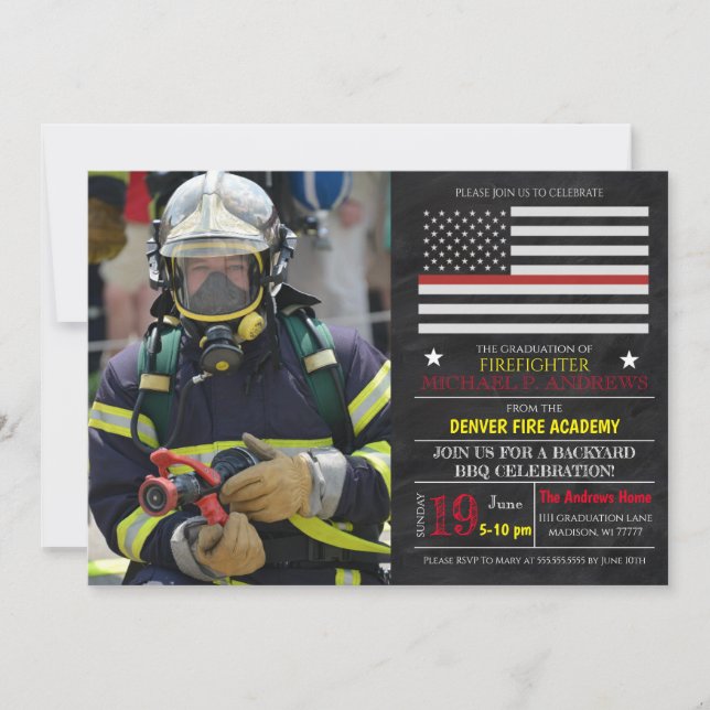 Firefighter Graduation Invitation (Front)