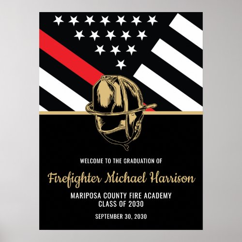 Firefighter Graduation Party Fireman Welcome Poster
