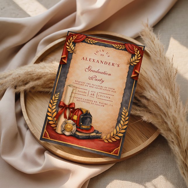 Firefighter Graduation Party Invitation (Creator Uploaded)