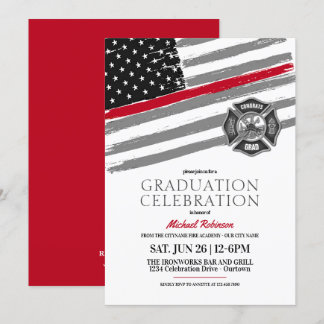 Firefighter Graduation Party Invitations