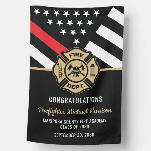 Firefighter Graduation Party Red Line Fireman House Flag