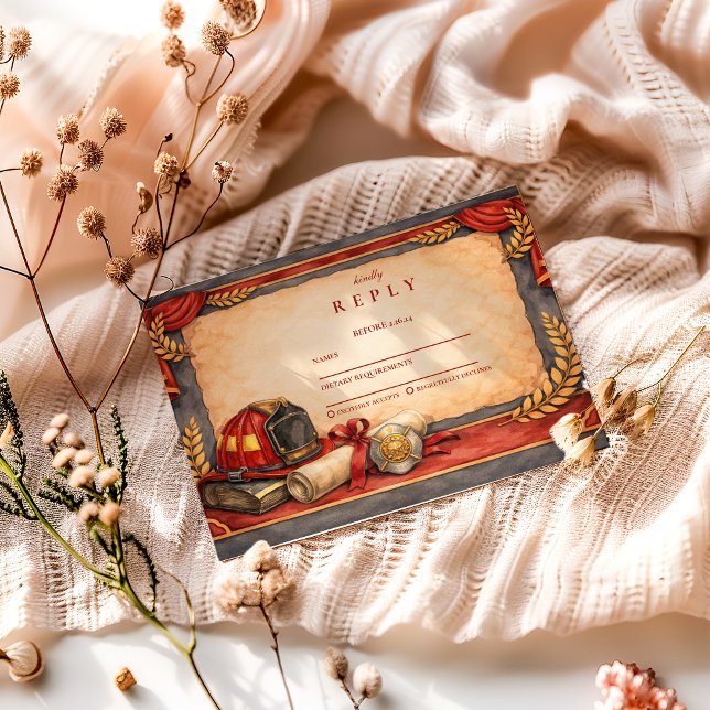 Firefighter Graduation Party RSVP Card (Creator Uploaded)