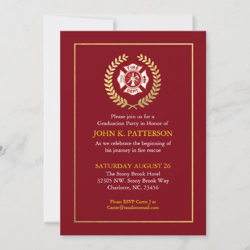 Firefighter Graduation | Retirement Invitation