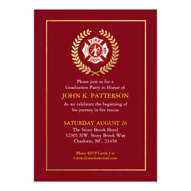 Firefighter Graduation | Retirement Invitation