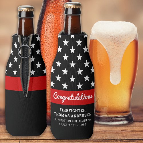 Firefighter Graduation Thin Red Line Party Bottle Cooler