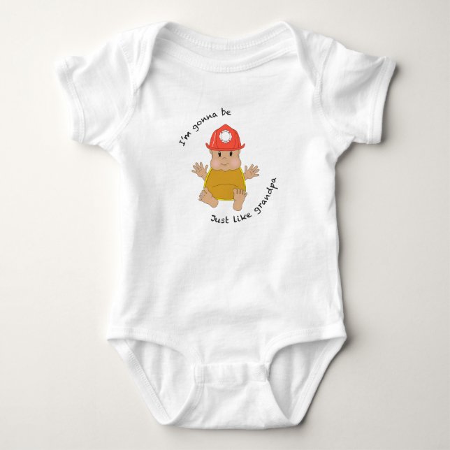 Firefighter grandpa baby bodysuit (Front)
