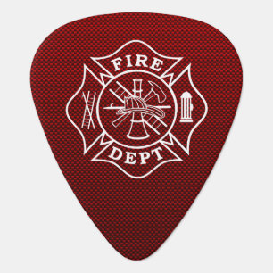 Firefighter Guitar Pick Carbon Fiber Print