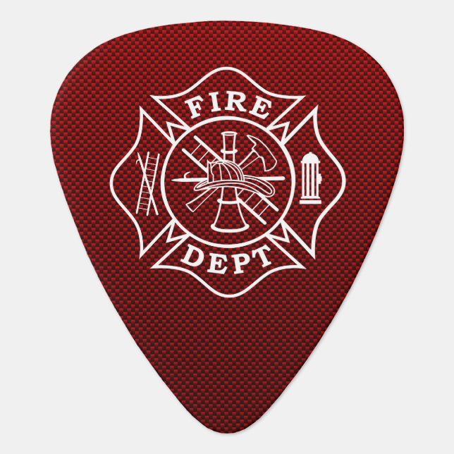 Firefighter Guitar Pick Carbon Fiber Print (Front)