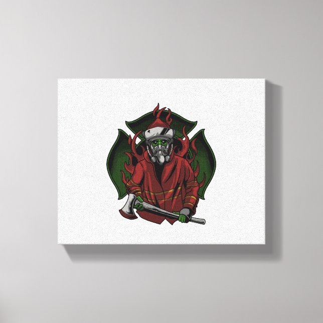 Firefighter Halloween Costume Canvas Print (Front)