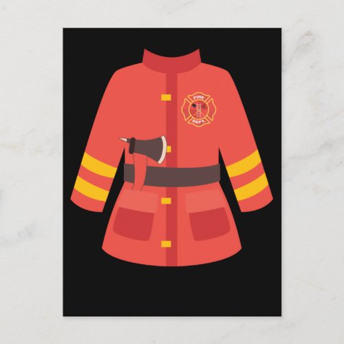Firefighter Halloween Costume Fireman Uniform Postcard