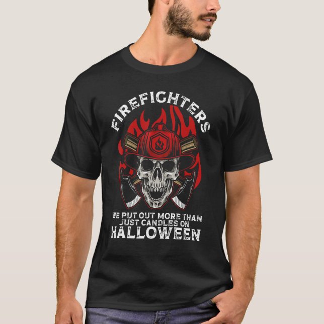 Firefighter Halloween Fireman Halloween Party Fire T-Shirt (Front)