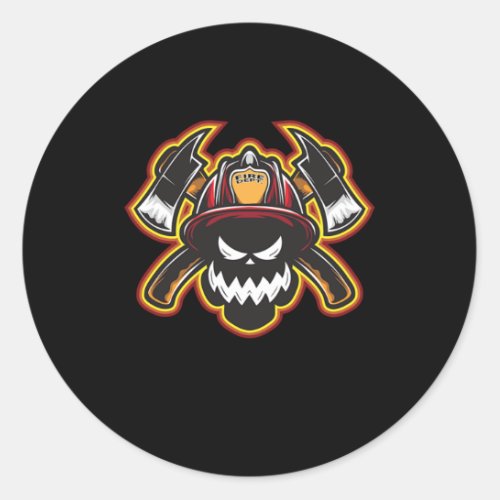 Firefighter Halloween Trick Or Treat Horror Gift Classic Round Sticker