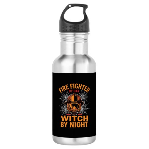 Firefighter Halloween Witch Night Design Stainless Steel Water Bottle