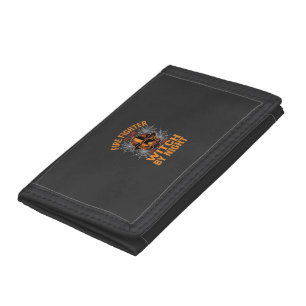 Firefighter Halloween Witch Night Design Trifold Wallet