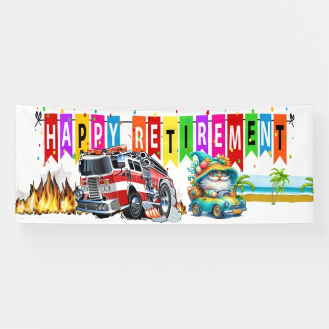 FIREFIGHTER HAPPY RETIREMENT  BANNER (Horizontal)