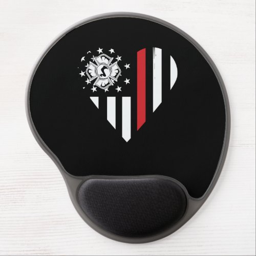 Firefighter Heart American FirefighterPng Gel Mouse Pad