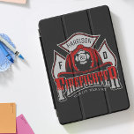 Firefighter Helmet ADD NAME Fire Department Rescue iPad Pro Cover<br><div class="desc">Custom Firefighter Helmet ADD NAME Fire Department Rescue design - Customize with your Name,  Unit/Station/Badge Number and Location.</div>