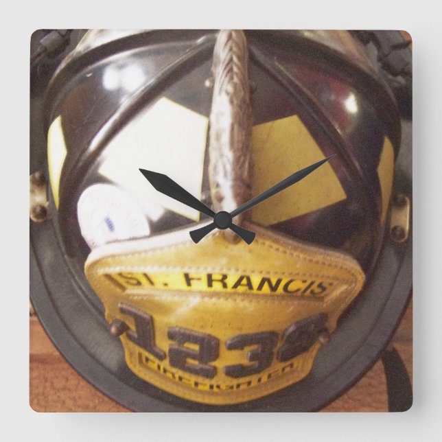 Firefighter Helmet Wall Clock (Front)