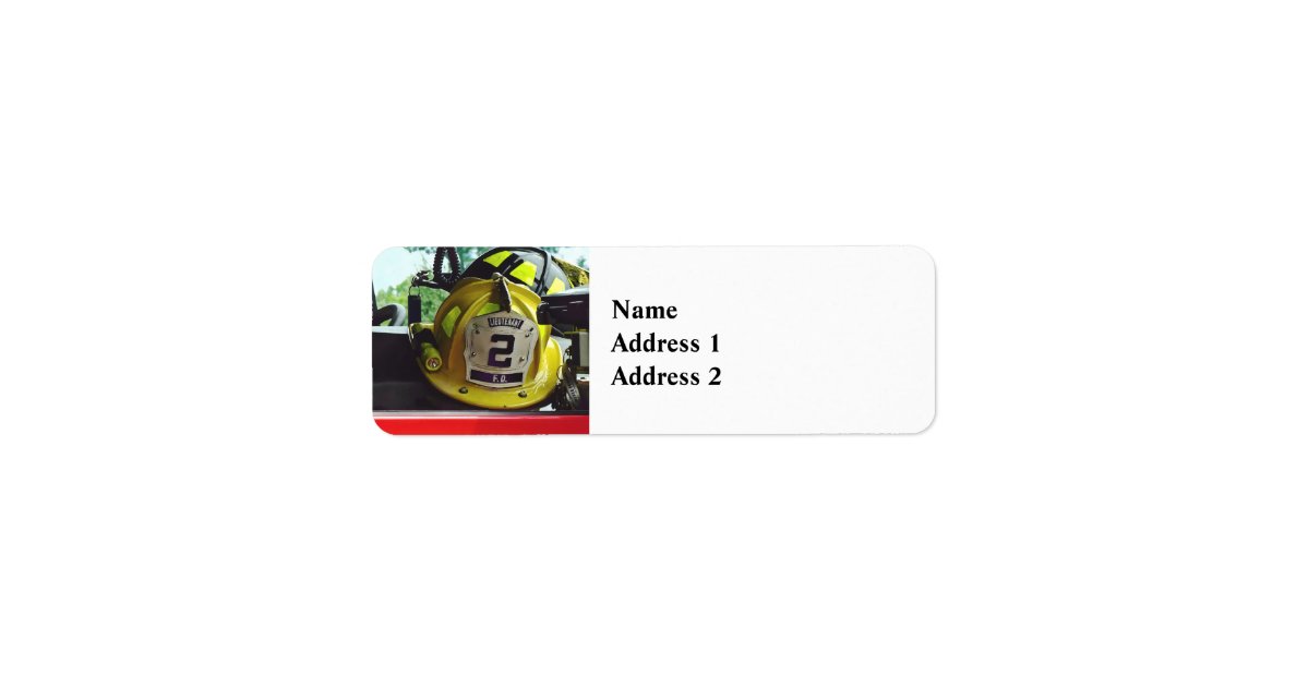 Firefighter Helmets Inside Fire Truck Label | Zazzle
