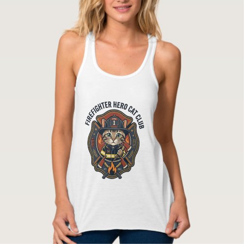 Firefighter Hero Cat Cat Graphic Tee Art - Firefig