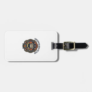 Firefighter Hero Cat Cat Graphic Tee Art - Firefig Luggage Tag