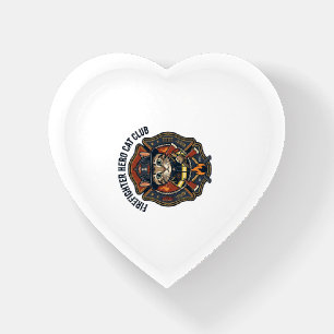 Firefighter Hero Cat Cat Graphic Tee Art - Firefig Paperweight