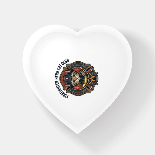 Firefighter Hero Cat Cat Graphic Tee Art - Firefig Paperweight