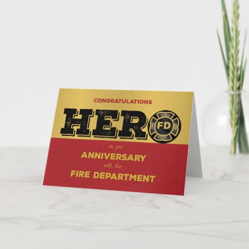 Firefighter Hero Employee Anniversary Card