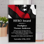 Firefighter HERO Thin Red Line Recognition  Acrylic Award<br><div class="desc">Celebrate and show your appreciation to an outstanding Firefighter with this Thin Red Line Firefighter HERO Award - American flag design in Firefighter Flag colors , modern black red design. Personalize this firefighter award with fireman name, text with fire department name, message and community, and date of issue. Perfect of...</div>