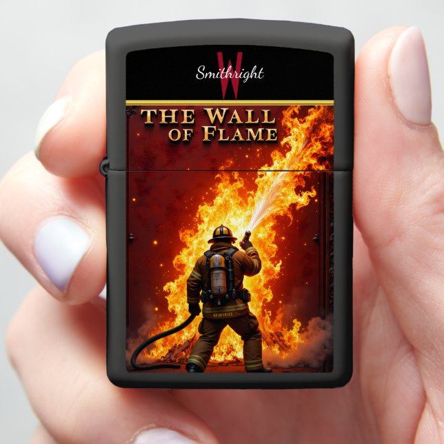 Firefighter Hero Wall of Flame Duty Zippo Lighter (In Hand)