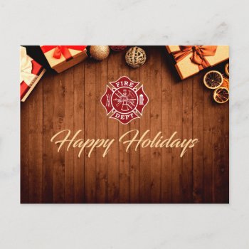 Firefighter Holiday Card by TheFireStation at Zazzle