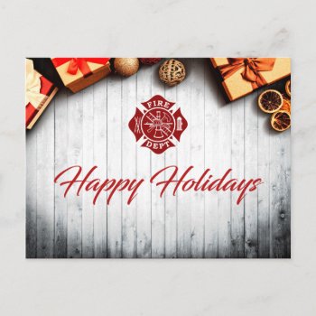 Firefighter Holiday Card by TheFireStation at Zazzle