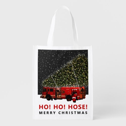 Firefighter Holiday Gift Bag and Grocery Bag