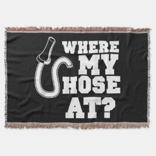 Firefighter Hose Adult Humor For Firefighters Throw Blanket