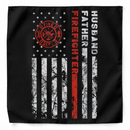 Firefighter Husband Father Fireman Bandana