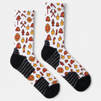 Firefighter Icons Pattern Socks 