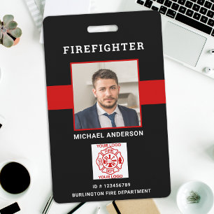 Firefighter ID Personalized Photo Fireman ID Card Badge