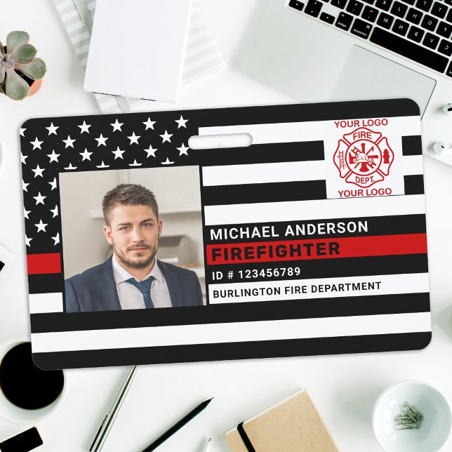 Firefighter ID Personalized Photo Fireman ID Card Badge (Creator Uploaded)