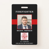 Firefighter ID Personalized Photo Fireman ID Card Badge | Zazzle