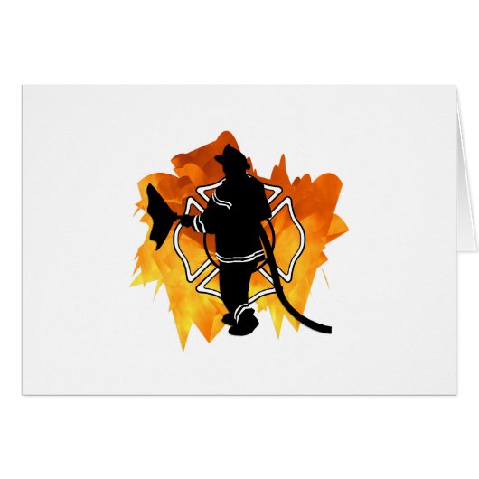 Firefighter IN Flames Cards (Front Horizontal)